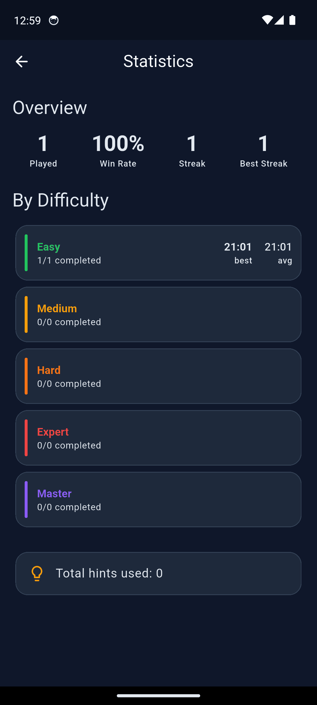 NumGenius Stats Screen